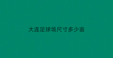 大连足球场尺寸多少亩(大连足球场地)