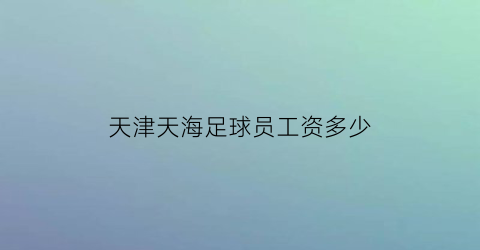 天津天海足球员工资多少(天津天海球员都去哪了)