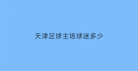 天津足球主场球迷多少(天津足球队主场在哪里)