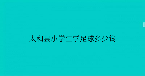 太和县小学生学足球多少钱