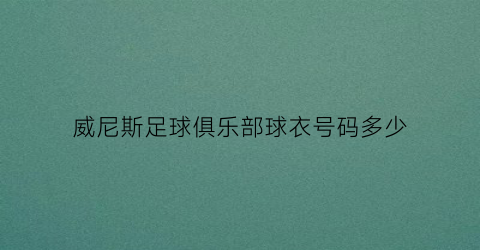 威尼斯足球俱乐部球衣号码多少