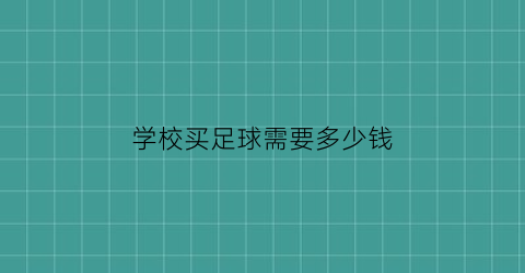 学校买足球需要多少钱(学校买足球用去768元)