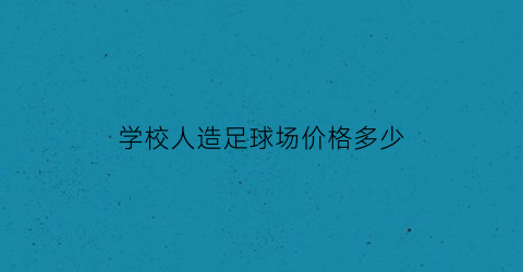 学校人造足球场价格多少(人造足球场多少钱)