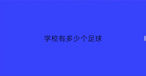 学校有多少个足球