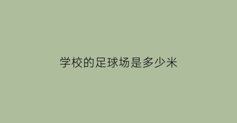 学校的足球场是多少米(学校里的足球场是标准的吗)