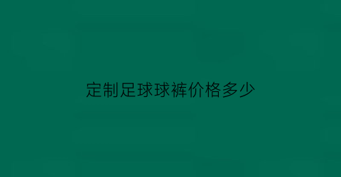 定制足球球裤价格多少(足球裤是什么样子)