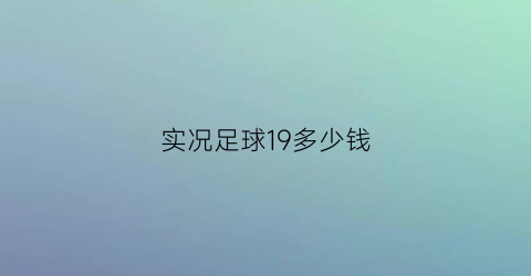 实况足球19多少钱(实况足球21价格)