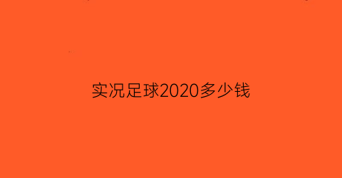 实况足球2020多少钱