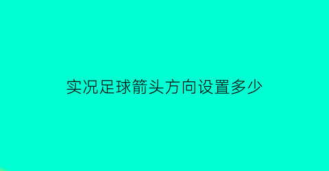 实况足球箭头方向设置多少