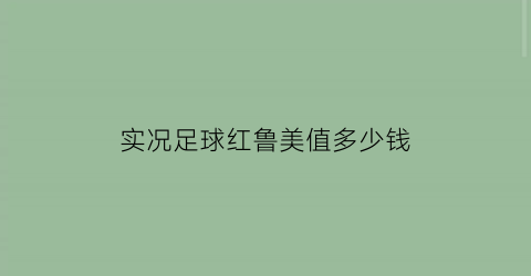 实况足球红鲁美值多少钱(实况足球鲁美放左边还是右边)