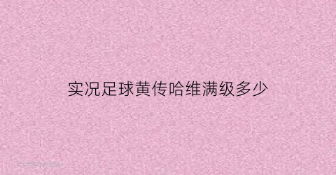 实况足球黄传哈维满级多少(实况足球黄传中前卫)