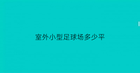 室外小型足球场多少平(一个小型足球场多少钱投资)