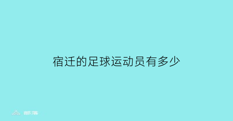 宿迁的足球运动员有多少(宿迁有足球培训学校吗)