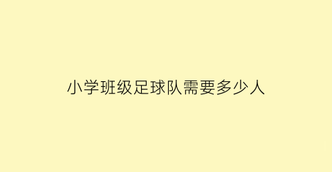 小学班级足球队需要多少人(小学足球比赛一般多少人)