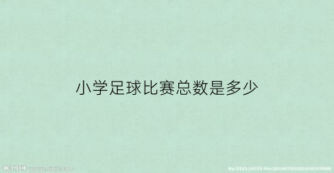 小学足球比赛总数是多少(小学足球比赛总数是多少分钟)