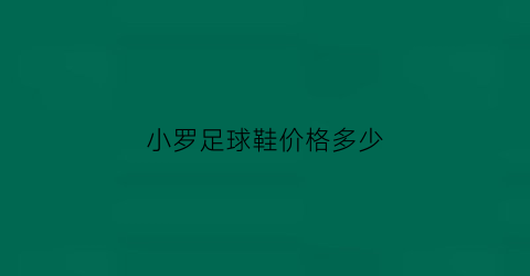 小罗足球鞋价格多少