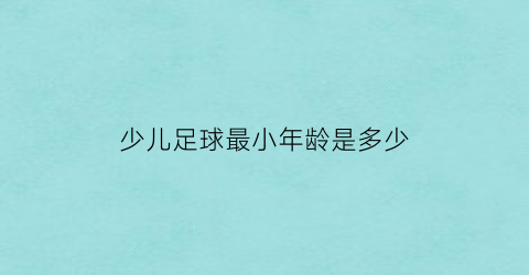 少儿足球最小年龄是多少(儿童小足球多少钱一个)