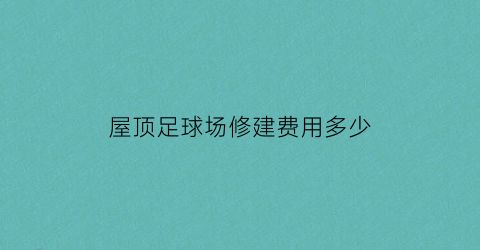 屋顶足球场修建费用多少