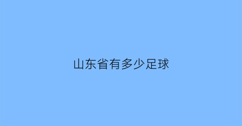 山东省有多少足球(山东省足球队排名)