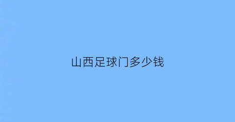 山西足球门多少钱