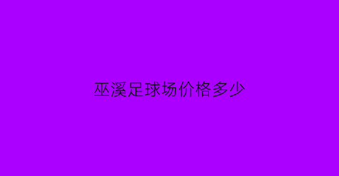 巫溪足球场价格多少