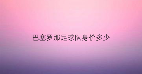 巴塞罗那足球队身价多少(巴塞罗那足球俱乐部队员名单)