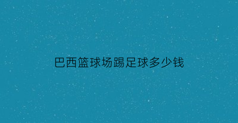 巴西篮球场踢足球多少钱(巴西球场)