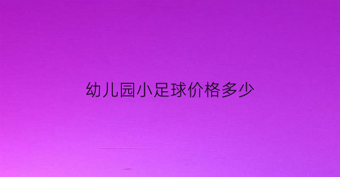 幼儿园小足球价格多少(幼儿园小足球活动)