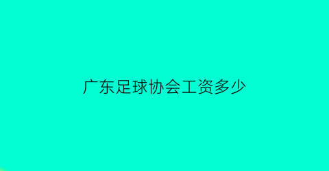 广东足球协会工资多少(广州市足球协会招聘)