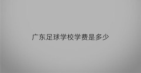 广东足球学校学费是多少(广东足球学校学费是多少钱)