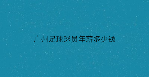 广州足球球员年薪多少钱(广州足球俱乐部队员)