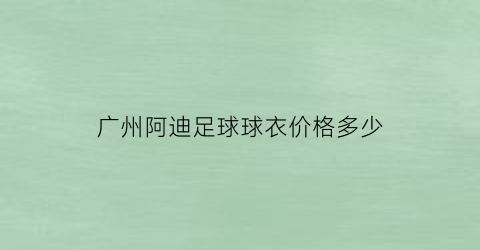 广州阿迪足球球衣价格多少(广州阿迪足球旗舰店)