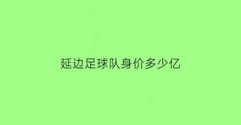 延边足球队身价多少亿(延边足球俱乐部)