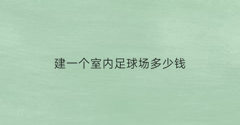 建一个室内足球场多少钱(建一个小足球场要多少钱)