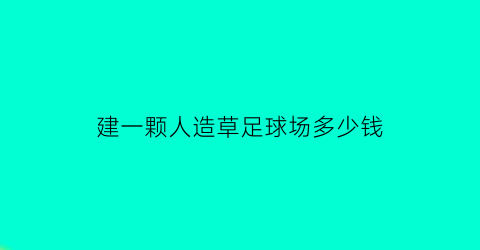 建一颗人造草足球场多少钱(人造草皮足球场多少钱一平方)