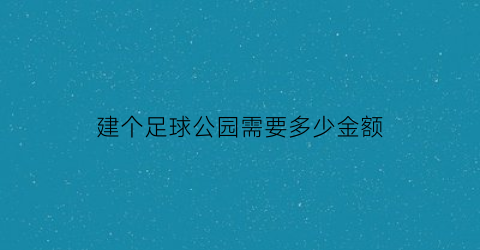 建个足球公园需要多少金额(建设一个足球场大概需要多少钱)