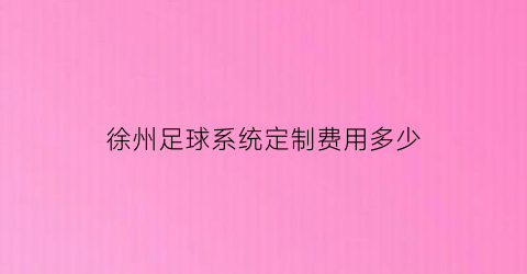 徐州足球系统定制费用多少(徐州足球系统定制费用多少钱)