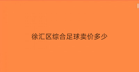 徐汇区综合足球卖价多少(徐汇区足球特色学校)