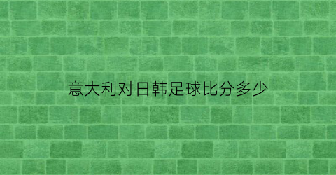 意大利对日韩足球比分多少(意大利对韩国足球)