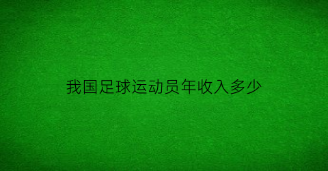 我国足球运动员年收入多少