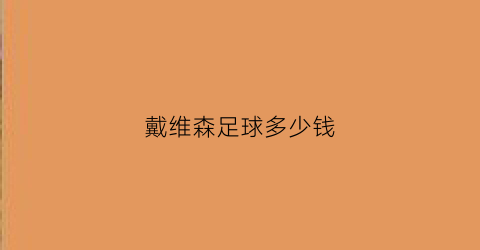 戴维森足球多少钱