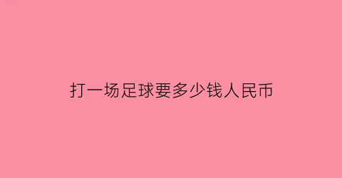 打一场足球要多少钱人民币(一场足球比赛多少钱)