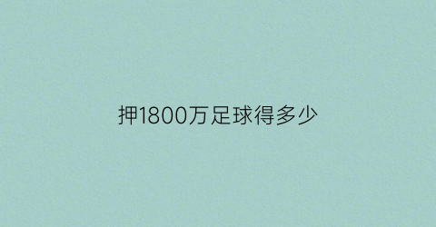 押1800万足球得多少(押1800万足球得多少钱)