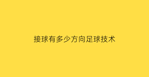 接球有多少方向足球技术