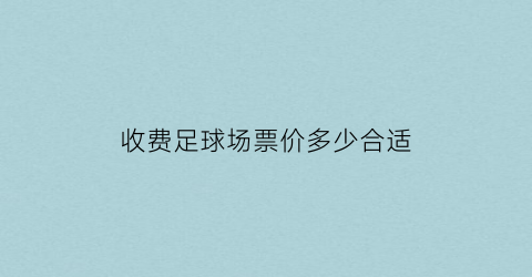 收费足球场票价多少合适(足球场地收费标准)