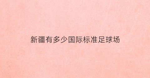 新疆有多少国际标准足球场(新疆有多少国际标准足球场地)