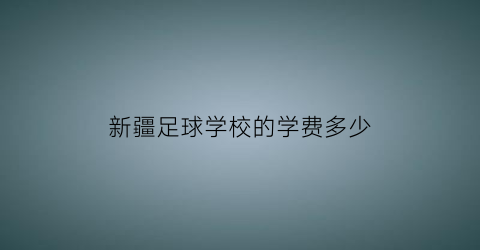 新疆足球学校的学费多少