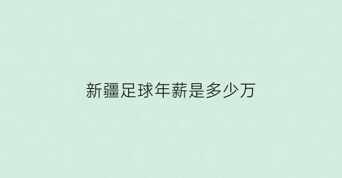 新疆足球年薪是多少万(2021年新疆足球队)