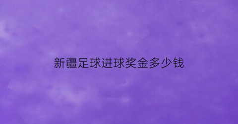 新疆足球进球奖金多少钱