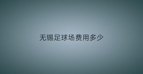 无锡足球场费用多少